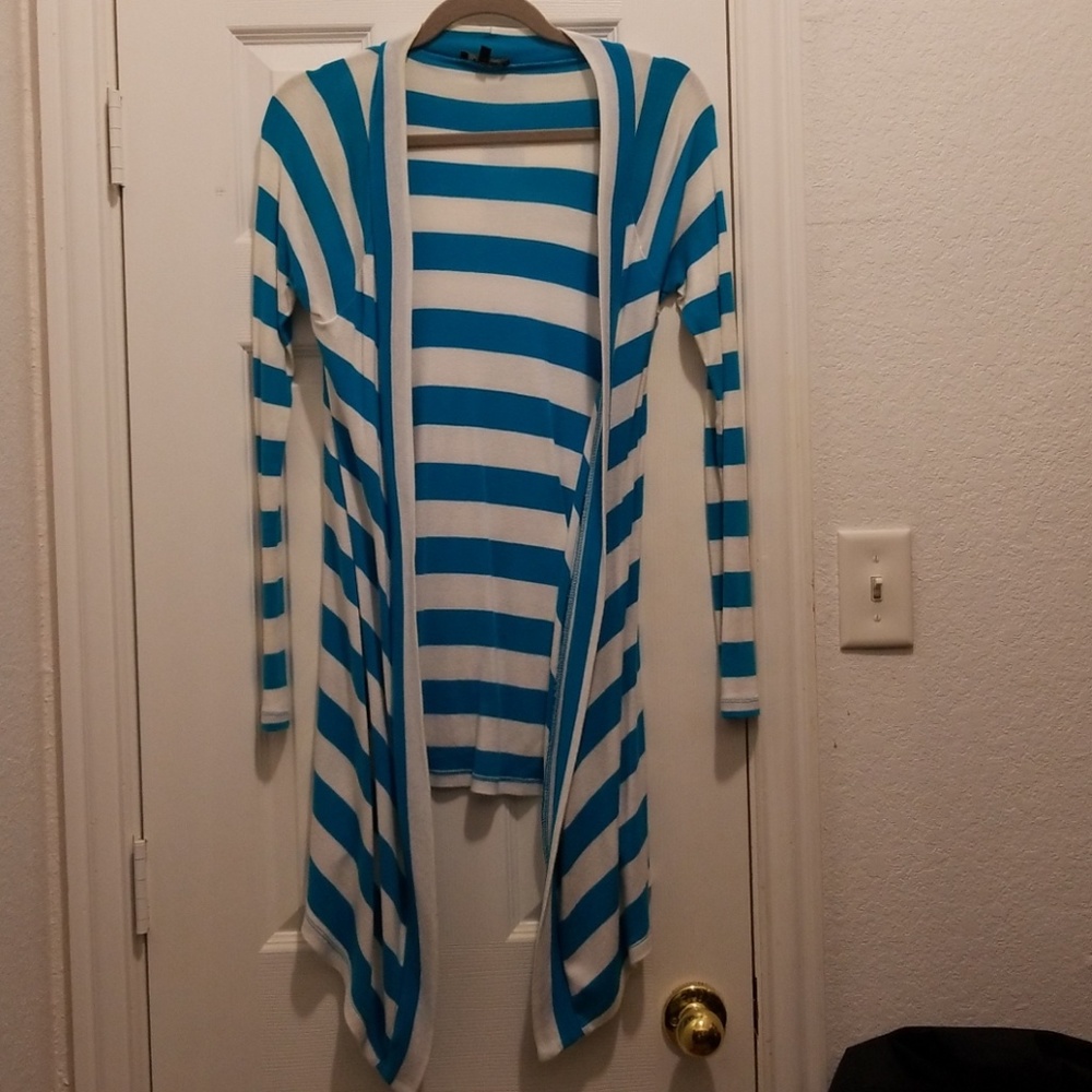 Express Striped Flyaway Caridgan